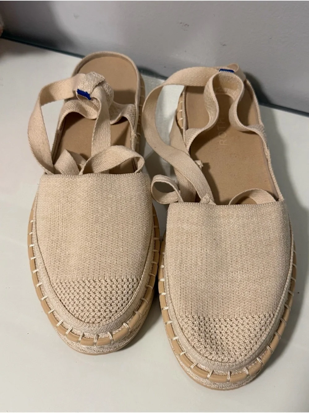 Rothy's Cream Lace-Up Espadrille